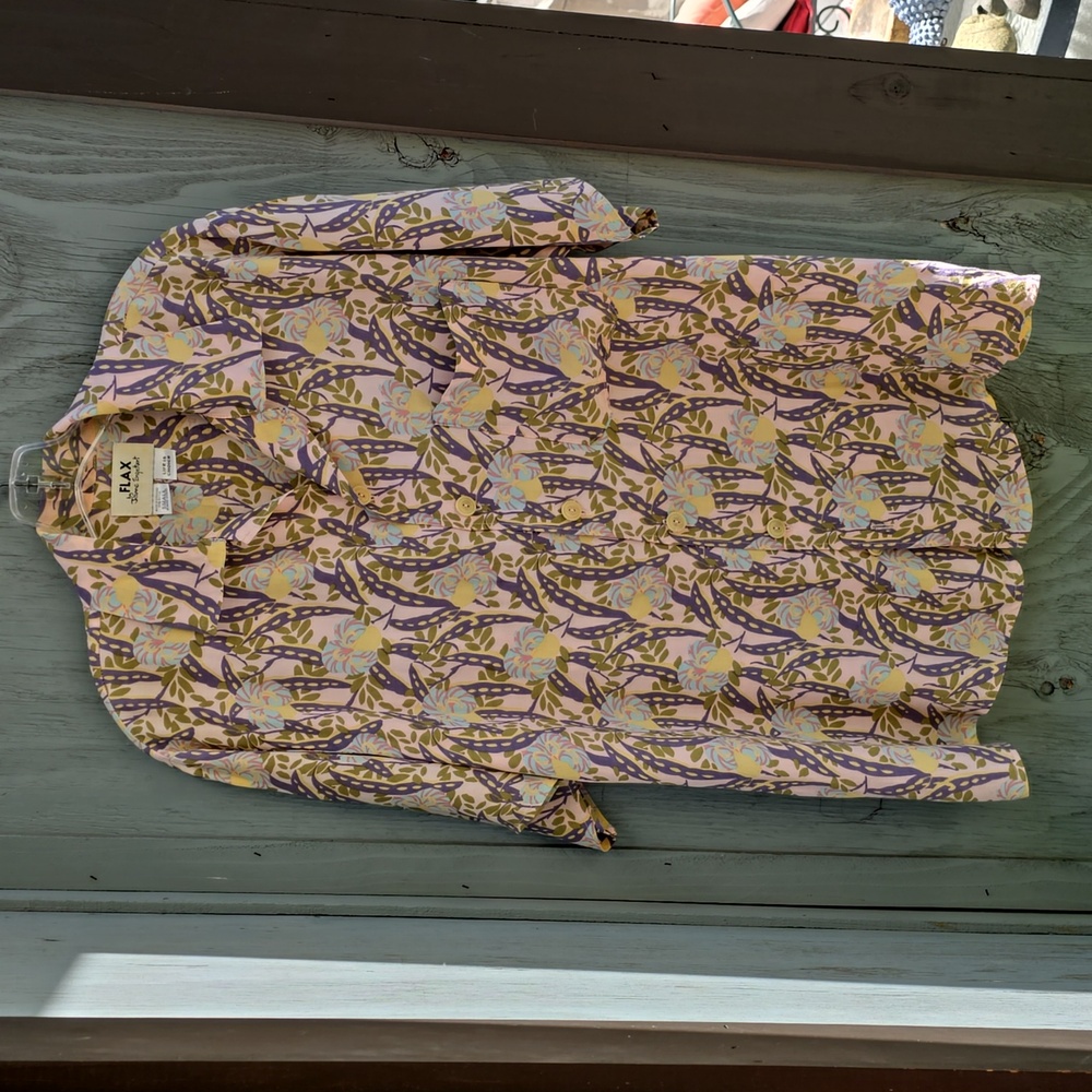 Men's Vintage Small Short Sleeve Pastel Print Shirt